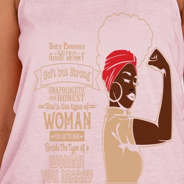 Unapologetic Afro Black History Month Blm Melanin Gift Women's Knotted Racerback Tank