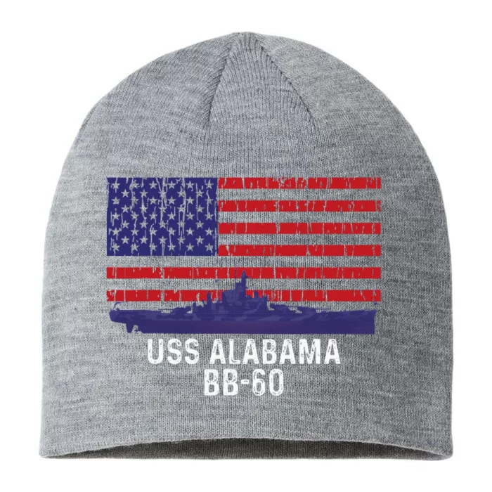 Uss Alabama Bb 60 Battleship Vintage American Flag 8 1/2in Sustainable Knit Beanie