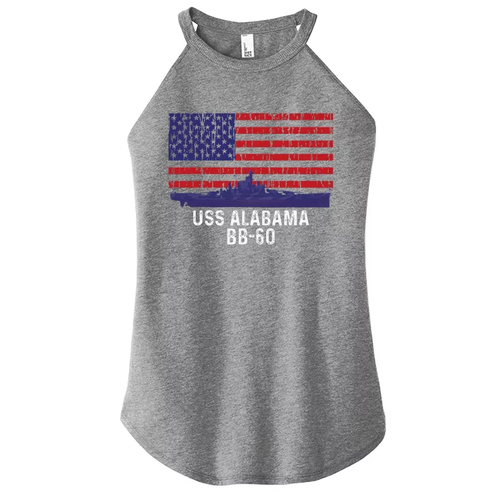 Uss Alabama Bb 60 Battleship Vintage American Flag Women’s Perfect Tri Rocker Tank