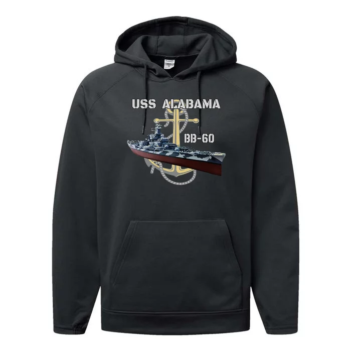 Uss Alabama Bb60 Battleship Ww2 American Warship Veterans Performance Fleece Hoodie