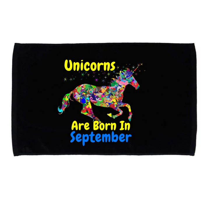 Unicorns Are Born In September Gift Microfiber Hand Towel