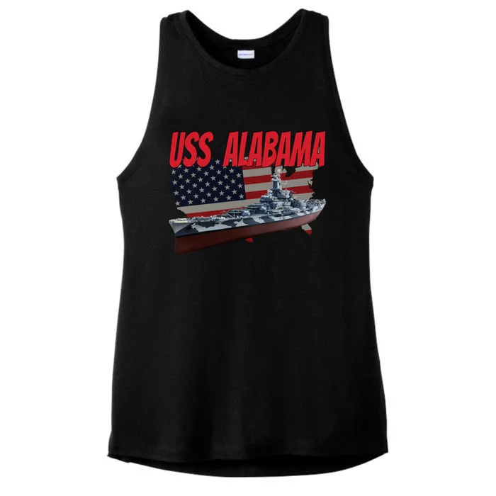 Uss Alabama Bbgift60 Ww2 And Cold War Veteran Battleship Boy Dad Gift Ladies Tri-Blend Wicking Tank