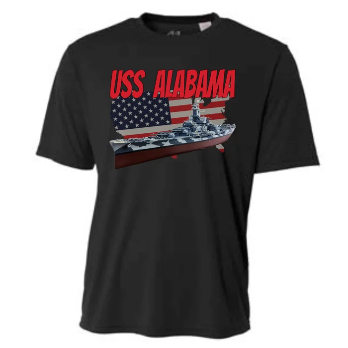 Uss Alabama Bbgift60 Ww2 And Cold War Veteran Battleship Boy Dad Gift Cooling Performance Crew T-Shirt