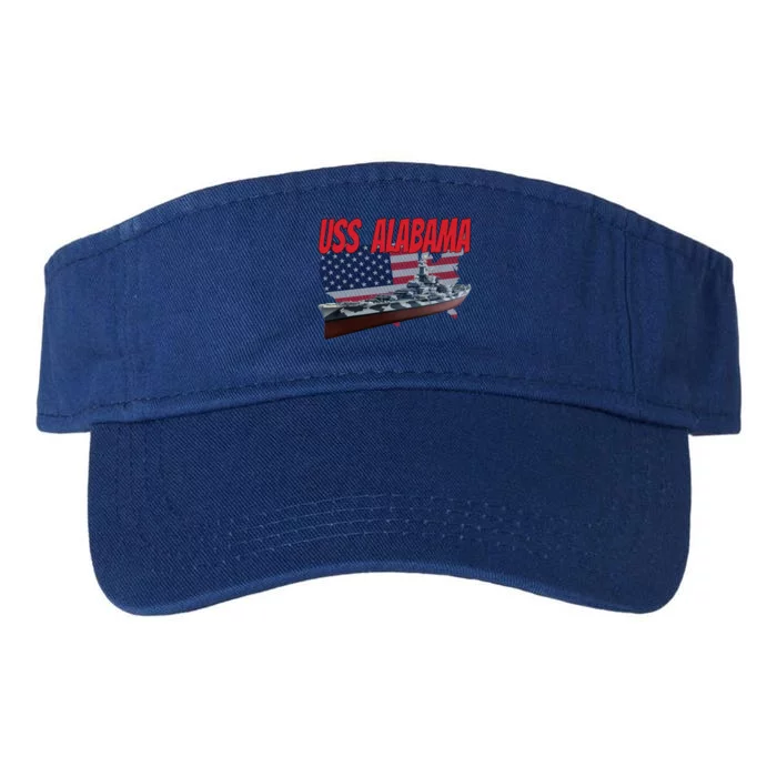 Uss Alabama Bbgift60 Ww2 And Cold War Veteran Battleship Boy Dad Gift Valucap Bio-Washed Visor