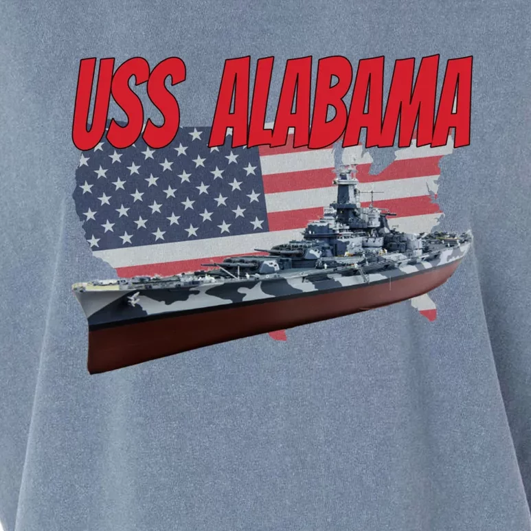 Uss Alabama Bbgift60 Ww2 And Cold War Veteran Battleship Boy Dad Gift Garment-Dyed Women's Muscle Tee