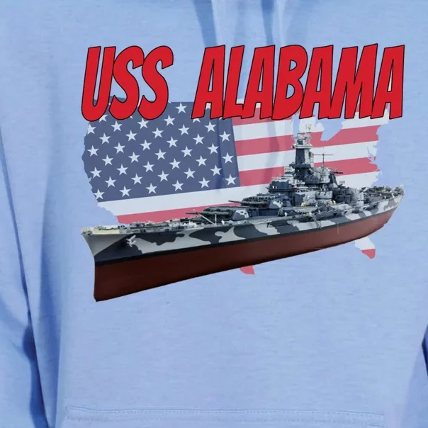 Uss Alabama Bbgift60 Ww2 And Cold War Veteran Battleship Boy Dad Gift Unisex Surf Hoodie