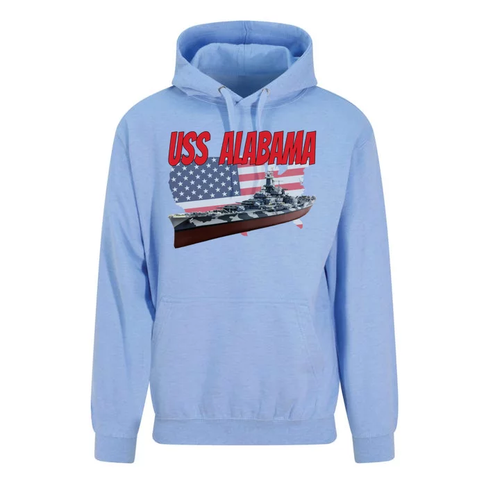 Uss Alabama Bbgift60 Ww2 And Cold War Veteran Battleship Boy Dad Gift Unisex Surf Hoodie