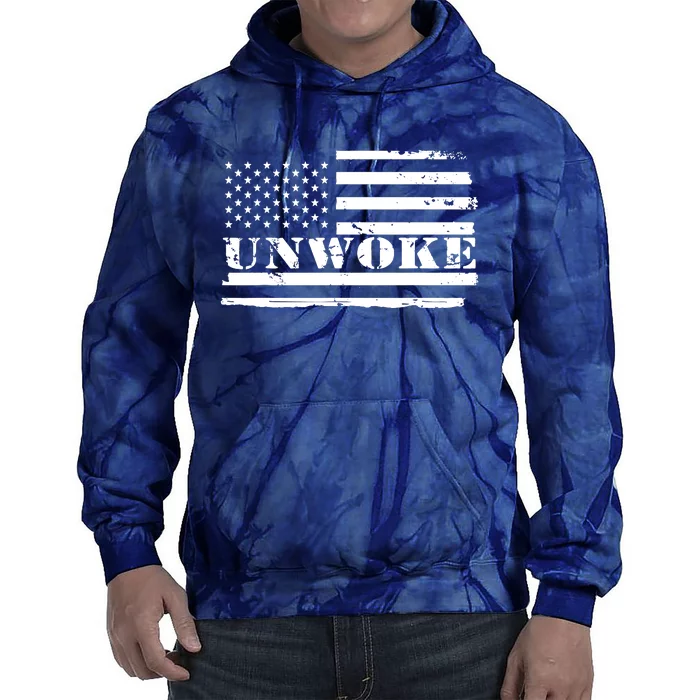 Unwoke Awake But Not Woke Tie Dye Hoodie