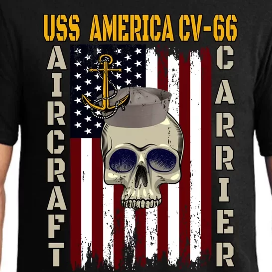 Uss America Cvgreat Gift66 Veterans Day Dad Son Grandpa Gift Pajama Set