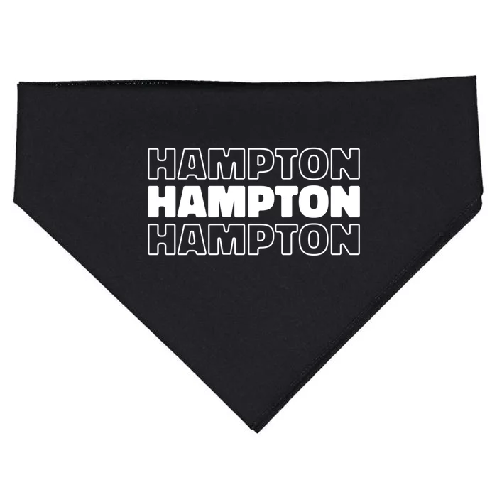 Us American City Usa Resident Virginia Hampton Great Gift USA-Made Doggie Bandana