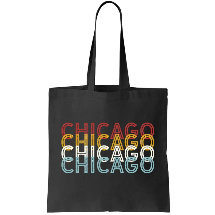 Us American City 70S Retro Usa Vintage Chicago Tote Bag