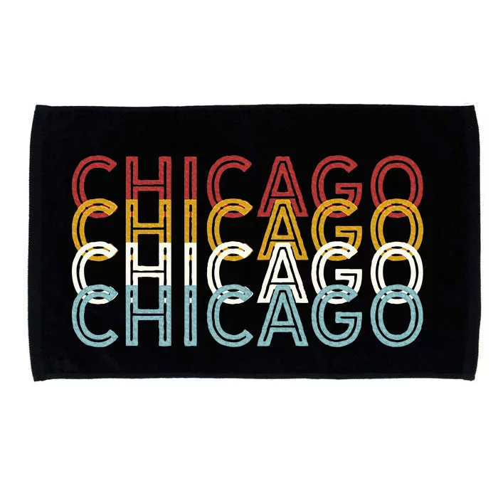 Us American City 70S Retro Usa Vintage Chicago Microfiber Hand Towel