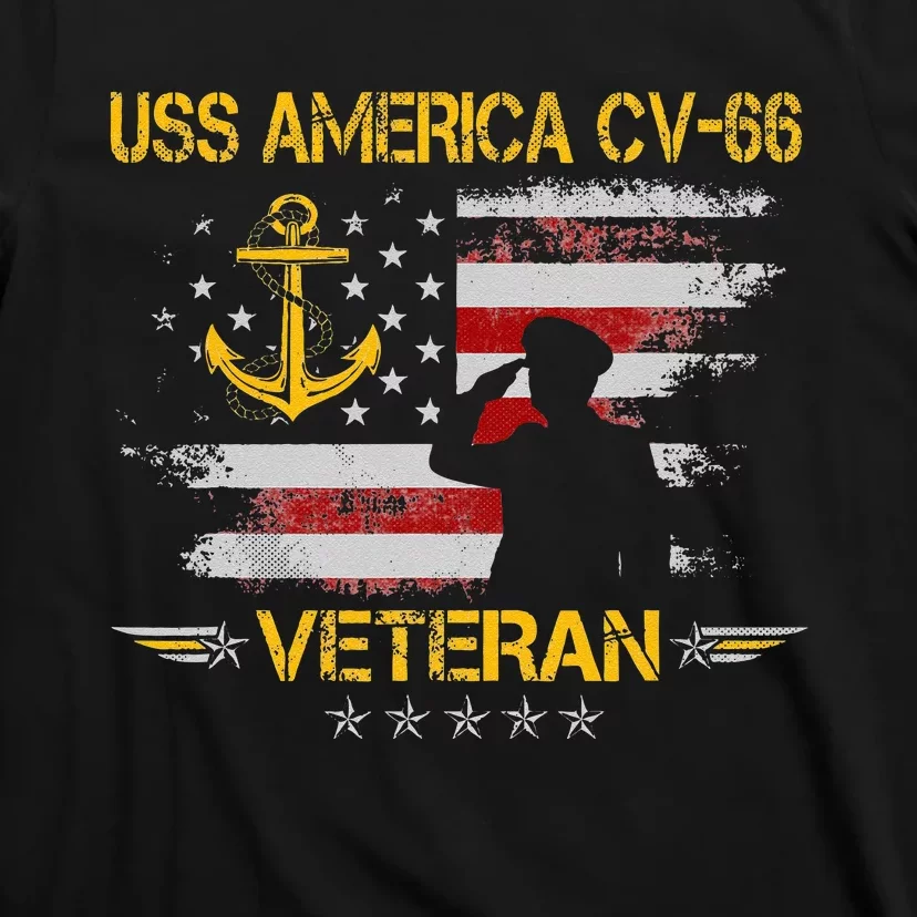 USS America CV 66 Aircraft Carrier Veteran Flag Veterans Day T-Shirt