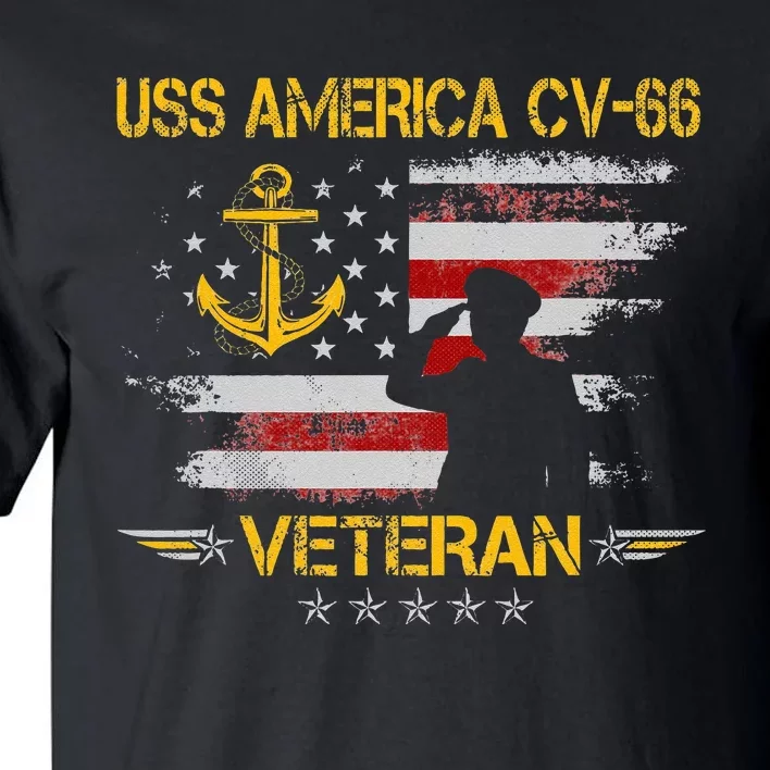 USS America CV 66 Aircraft Carrier Veteran Flag Veterans Day Tall T-Shirt