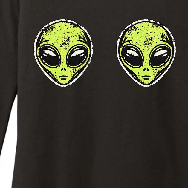 Ufo Alien Costume Women Funny Alien Head Bra Halloween Womens CVC Long Sleeve Shirt