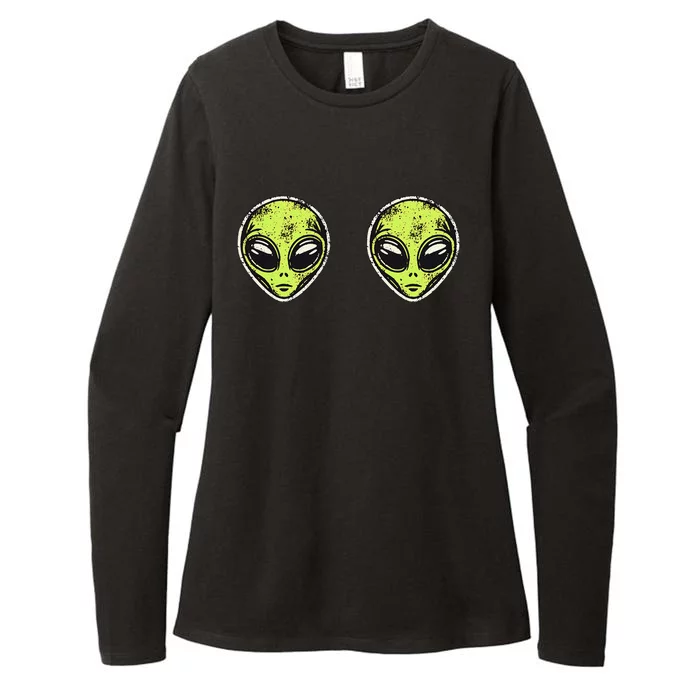 Ufo Alien Costume Women Funny Alien Head Bra Halloween Womens CVC Long Sleeve Shirt