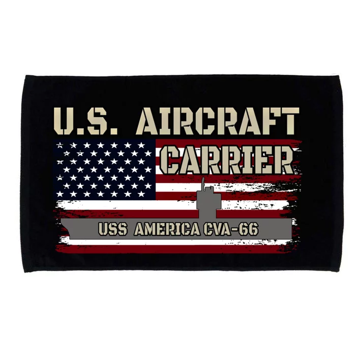 Uss America Cvagift66 Aircraft Carrier Veterans Day Fathers Day Gift Microfiber Hand Towel