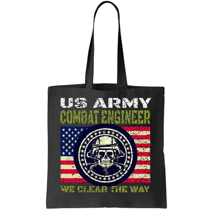 US Army Combat Engineer US Flag Patriotic Military Tote Bag