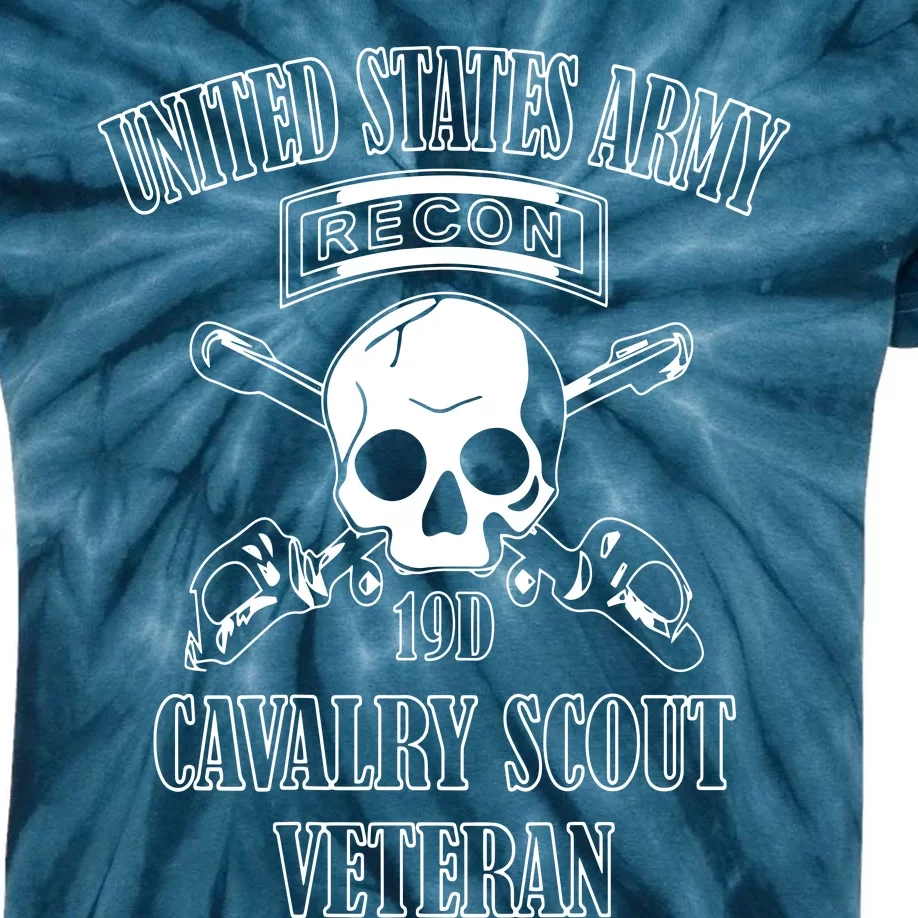 U.S. Army Cavalry Scout Veteran (Back Design) Kids Tie-Dye T-Shirt