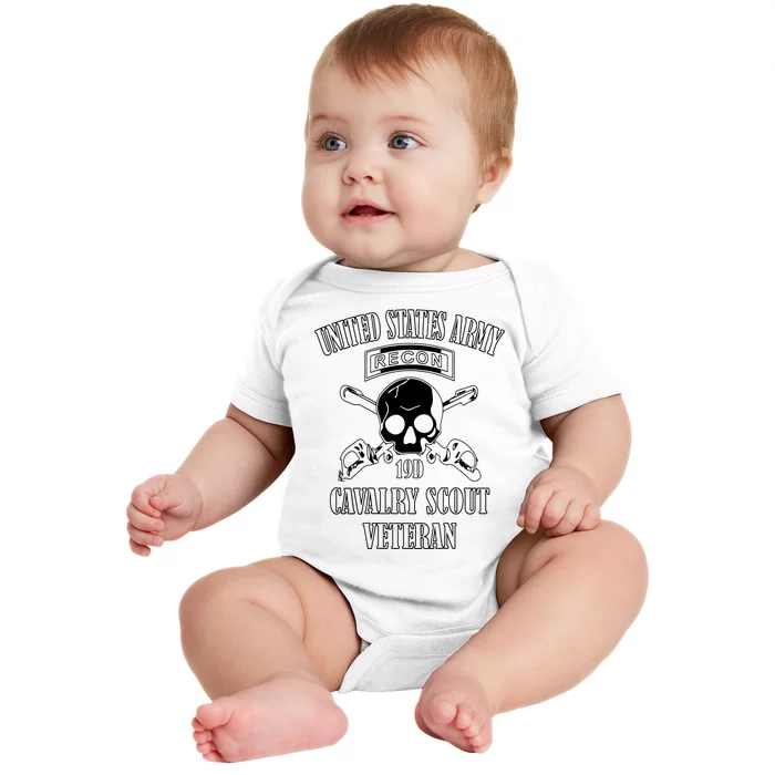 U.S. Army Cavalry Scout Veteran (Back Design) Baby Bodysuit