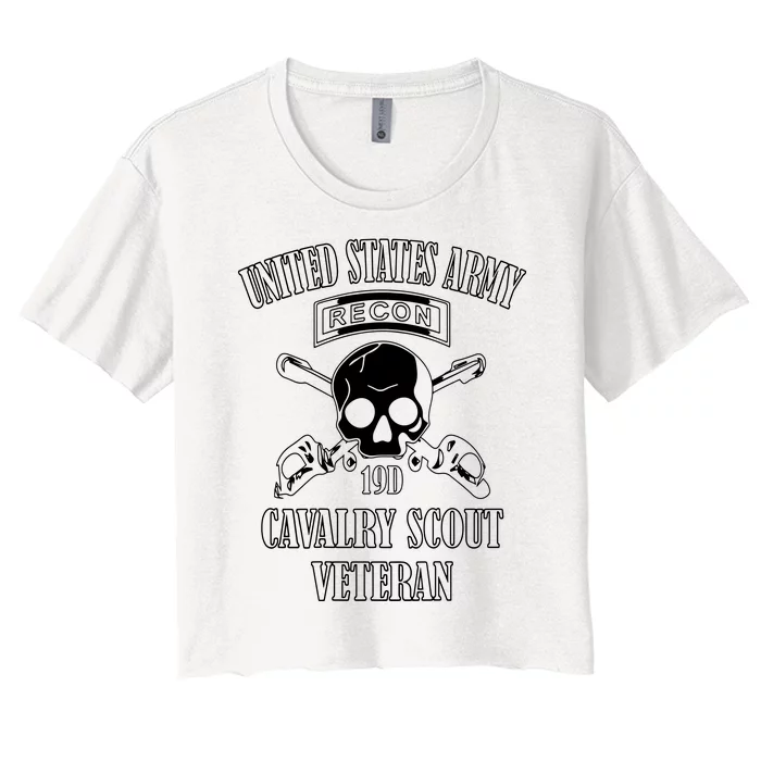 U.S. Army Cavalry Scout Veteran (Back Design) Women's Crop Top Tee