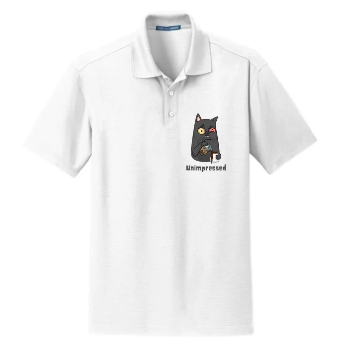 Unimpressed Angry Cat Dry Zone Grid Performance Polo