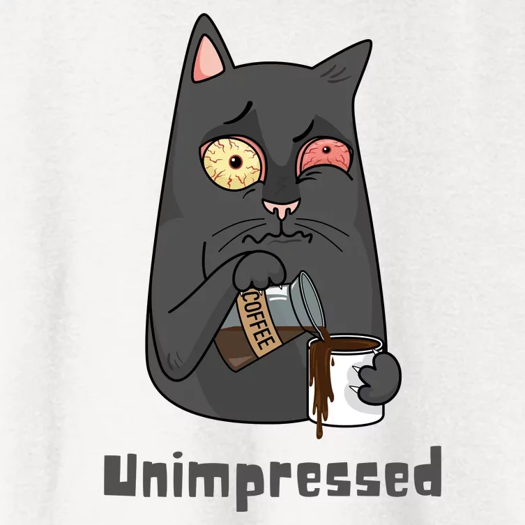 Unimpressed Angry Cat Women's Crop Top Tee