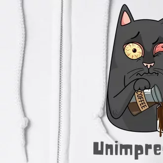 Unimpressed Angry Cat Full Zip Hoodie