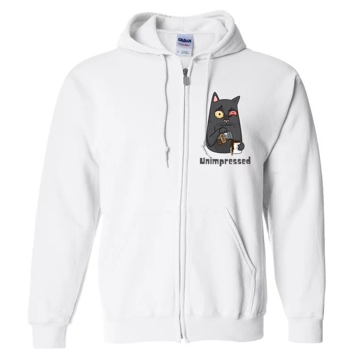 Unimpressed Angry Cat Full Zip Hoodie