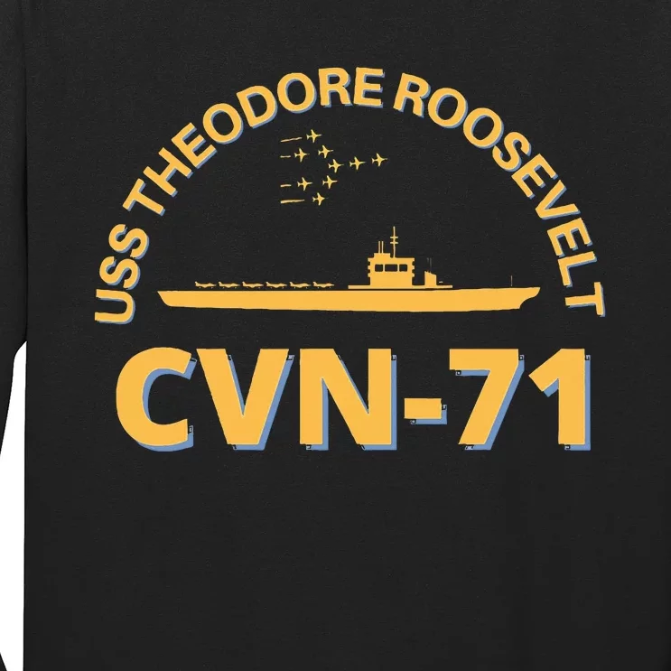 Us Aircraft Carrier Cvn71 Uss Theodore Roosevelt Long Sleeve Shirt