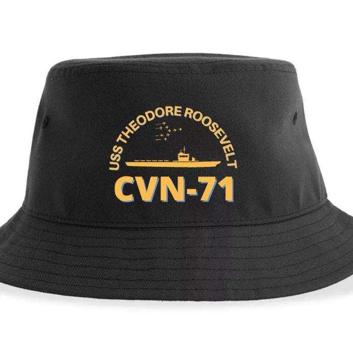 Us Aircraft Carrier Cvn71 Uss Theodore Roosevelt Sustainable Bucket Hat