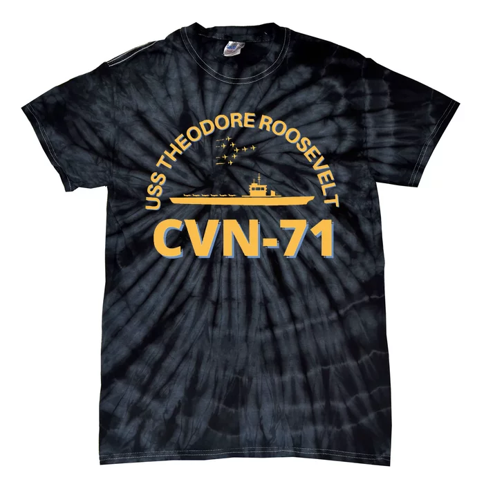 Us Aircraft Carrier Cvn71 Uss Theodore Roosevelt Tie-Dye T-Shirt