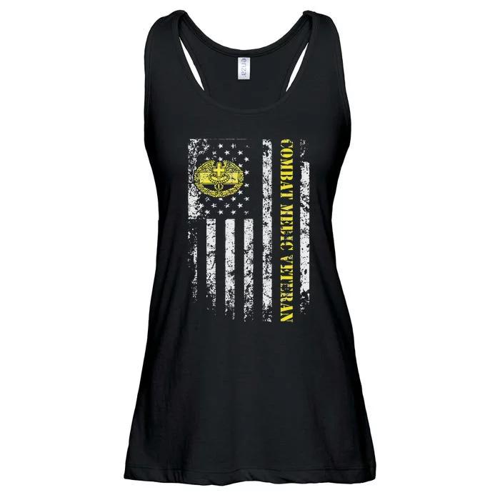 U.S Army Combat Medic Veteran Military American Flag Vintage Ladies Essential Flowy Tank