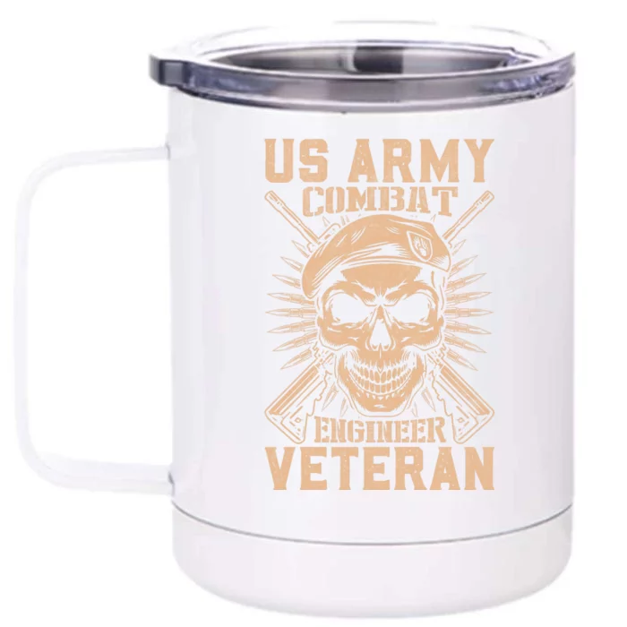 US Army Combat Engineer Veteran Memories Day Front & Back 12oz Stainless Steel Tumbler Cup