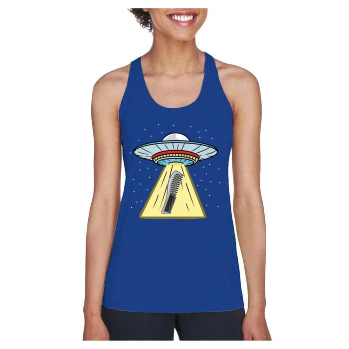 Ufo Abduction Comb Hairstylist Cool Gift Women's Racerback Tank