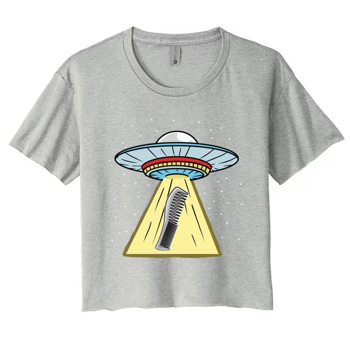 Ufo Abduction Comb Hairstylist Cool Gift Women's Crop Top Tee