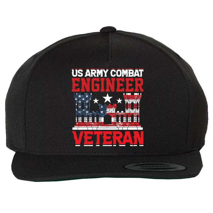 US Army Combat Engineer Veteran Gift Wool Snapback Cap