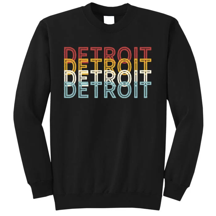 Us American City 70S Retro Usa Vintage Detroit Tall Sweatshirt