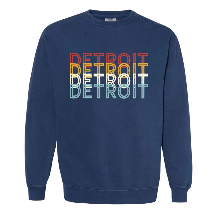 Us American City 70S Retro Usa Vintage Detroit Garment-Dyed Sweatshirt