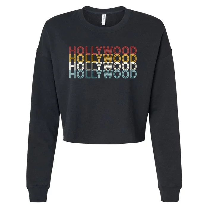 Us American City 70S Retro Usa Vintage Hollywood Cropped Pullover Crew