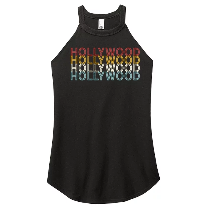 Us American City 70S Retro Usa Vintage Hollywood Women’s Perfect Tri Rocker Tank