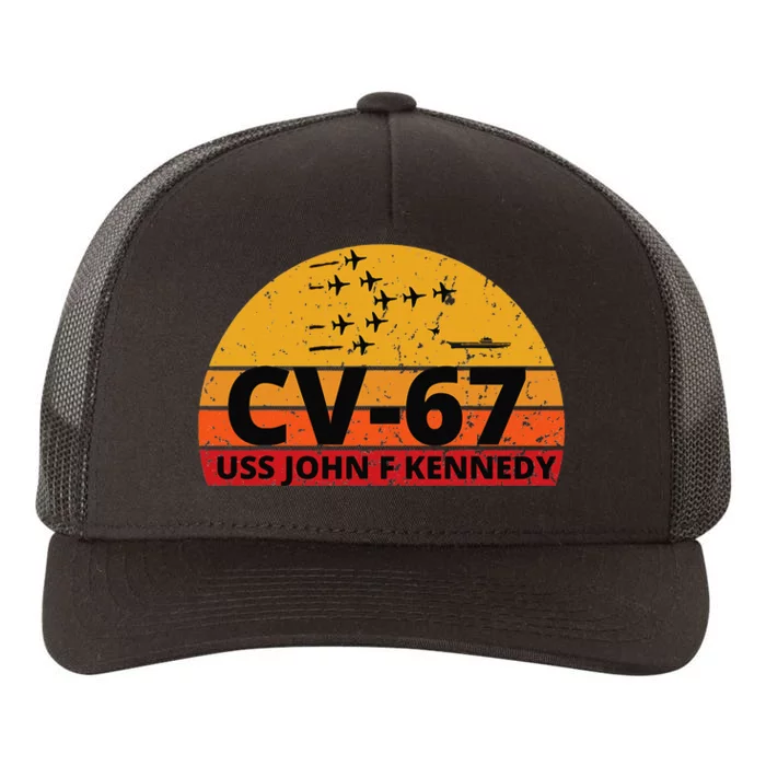 US Aircraft Carrier CV67 USS John F. Kennedy Yupoong Adult 5-Panel Trucker Hat