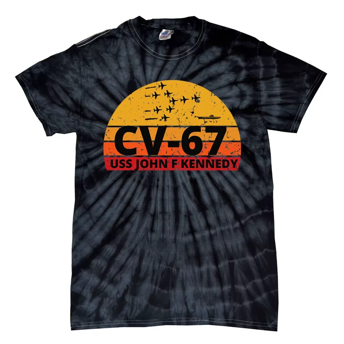 US Aircraft Carrier CV67 USS John F. Kennedy Tie-Dye T-Shirt