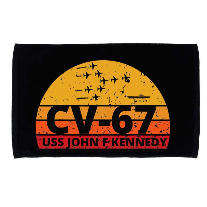 US Aircraft Carrier CV67 USS John F. Kennedy Microfiber Hand Towel