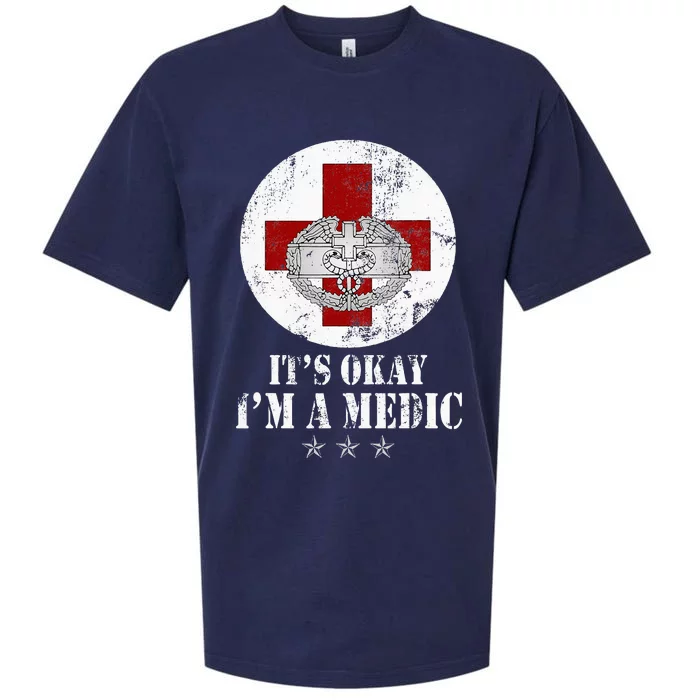 U.S. Army Combat Medic Veteran Its Okay Im A Medic Vintage Sueded Cloud Jersey T-Shirt