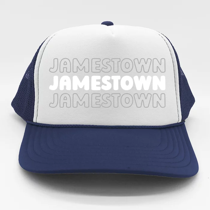 Us American City Resident Usa New York Jamestown Funny Gift Trucker Hat