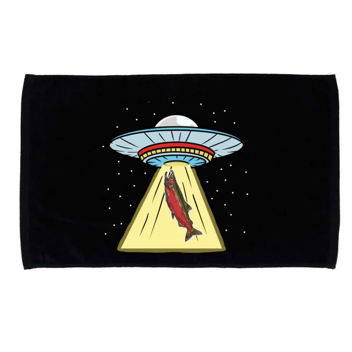 Ufo Abduction Coho Salmon Meaningful Gift Microfiber Hand Towel