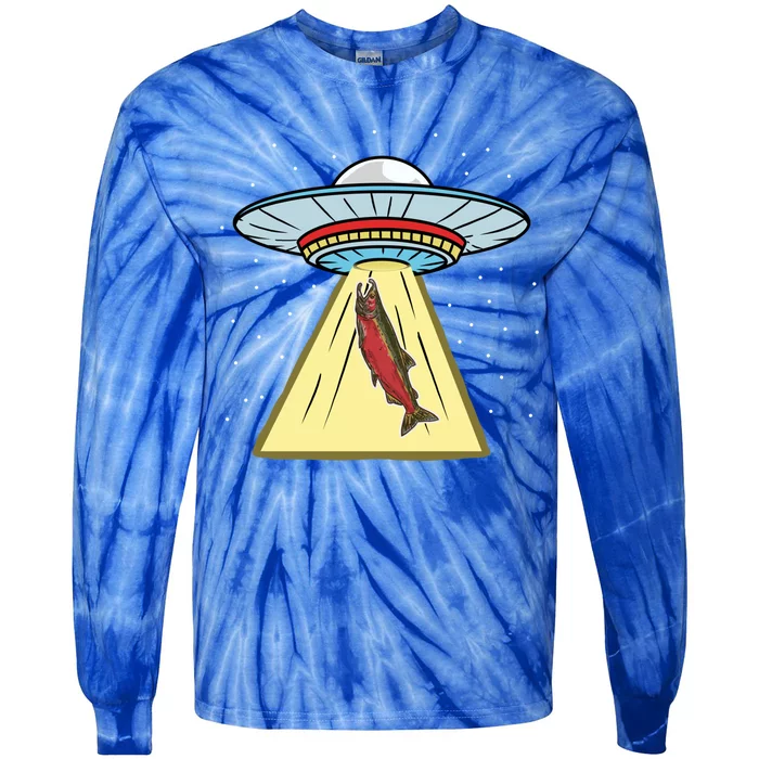 Ufo Abduction Coho Salmon Meaningful Gift Tie-Dye Long Sleeve Shirt