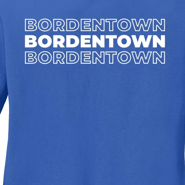 Us American City Resident Usa New Jersey Bordentown Funny Gift Ladies Long Sleeve Shirt