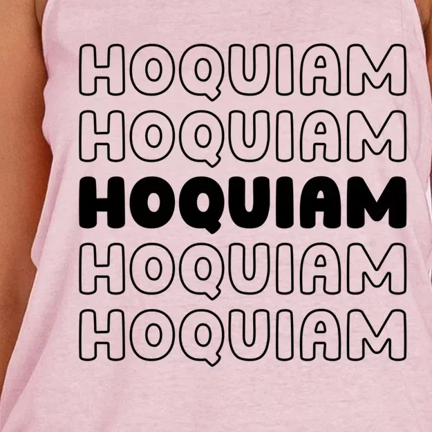 Us American City Resident Usa Washington Hoquiam Gift Women's Knotted Racerback Tank